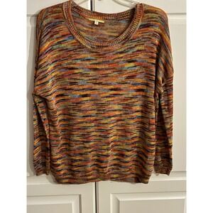 Gianni Bini Women Multicolor Striped Knit Sweater XS Lightweight Casual Pullover
